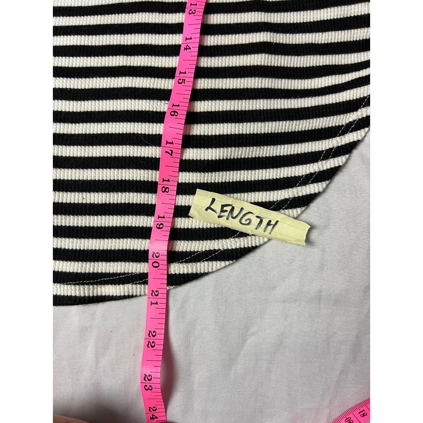 Sweet Claire Womens Black White Striped Crochet Back Ribbed Tank Top Coastal SM