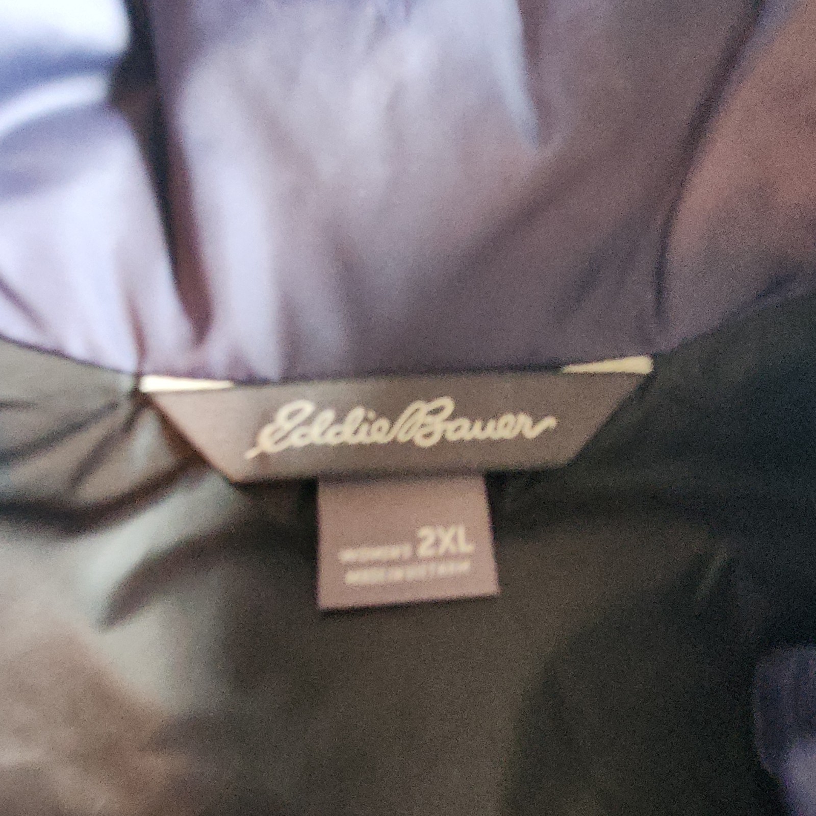 Eddie Bauer Women’s Purple Quilted Down Full Zip Vest Stand-Up Collar 2XL