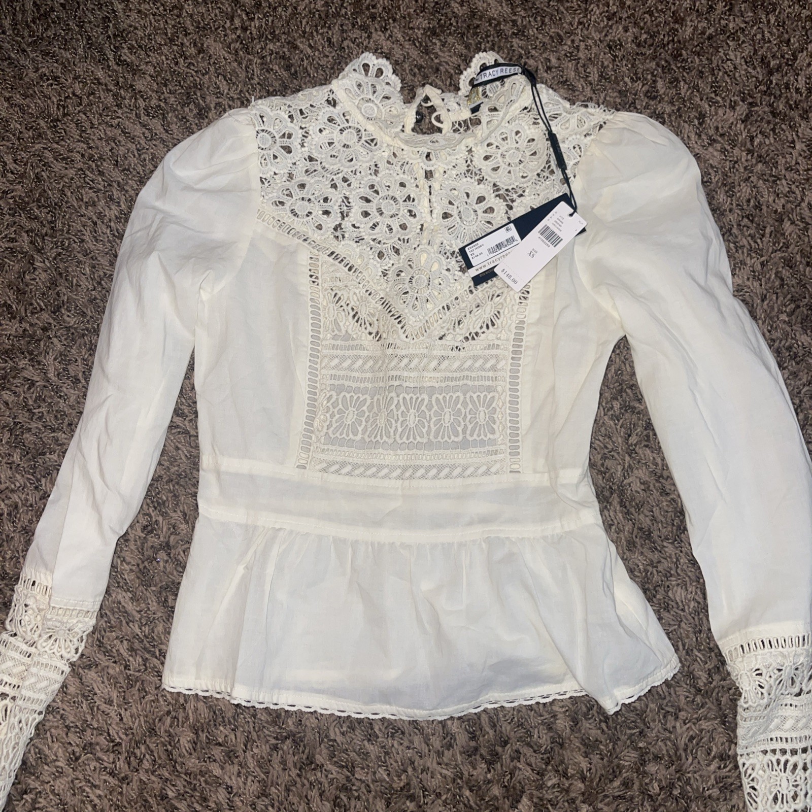 Tracy Reese Victorian Lace Top XS