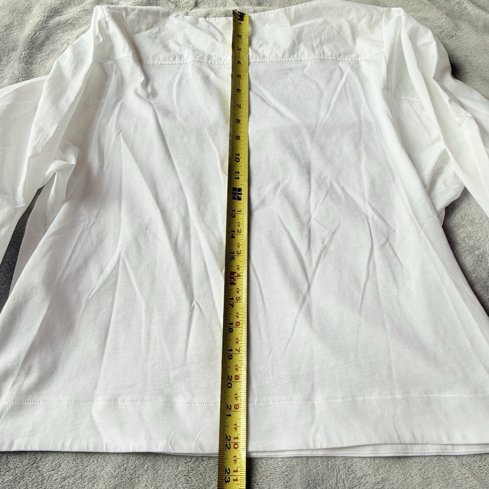Seventy Venezia Womens Top Shirt XS 3/4 Sleeve White Pullover Collarless Cotton