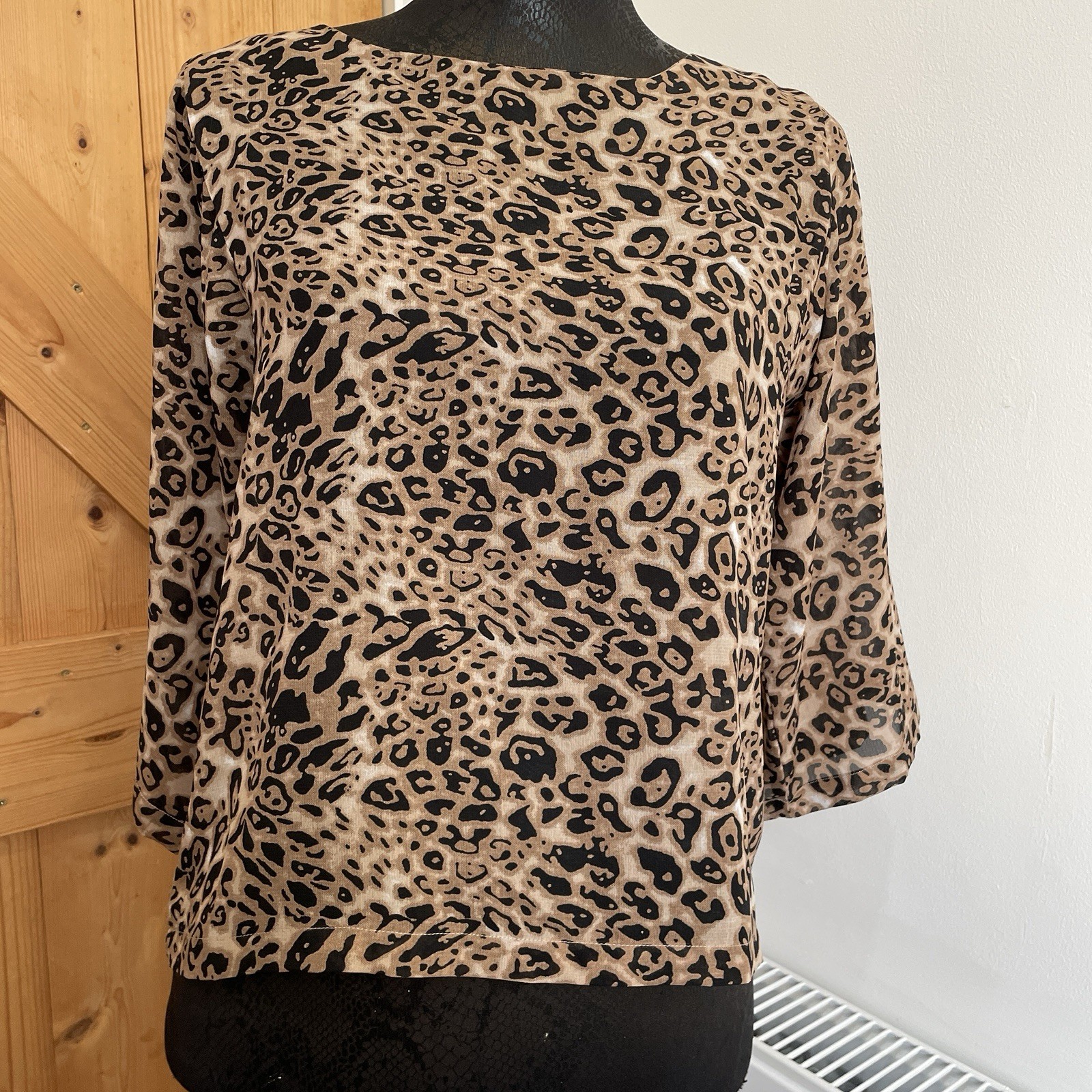 Leopard Print Top Women’s Sz 8-12 Retro Rock Animal Print Ethical SKETCH LONDON