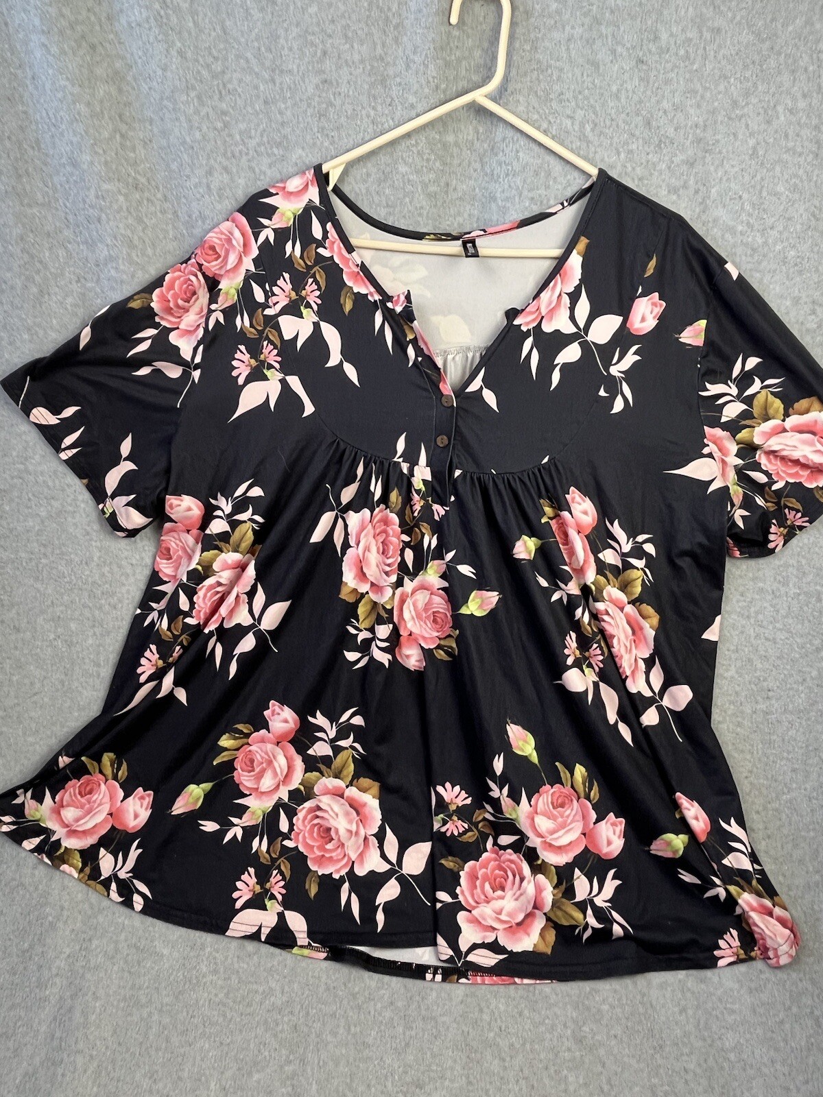 Allegrace Shirt Woman’s 4X Black Floral