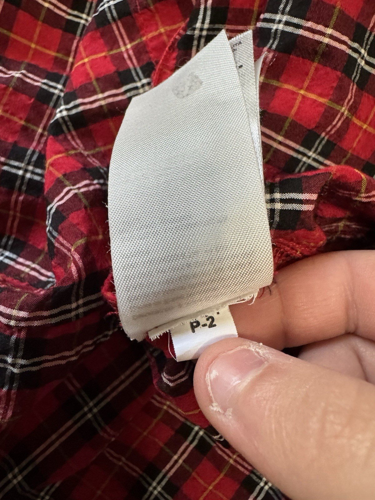 Old Navy Women Split-Neck Seersucker Top Red Tartan Size Small Plaid Lightweight