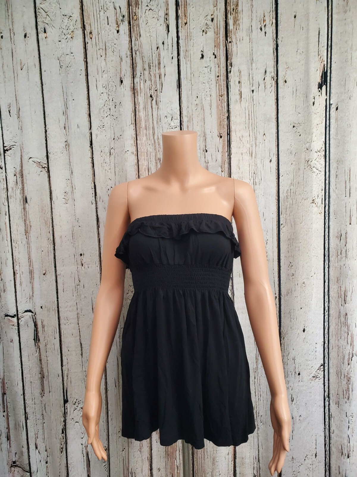Women’s Medium Julie’s Closet Black Jersey Strapless Tube Top Blouse Shirt