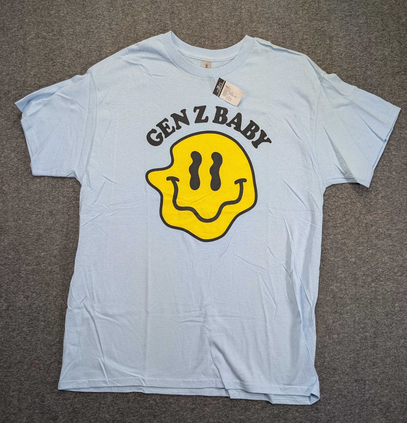 Rue 21 Blue Graphic Tee Gen Z Baby Size L Ships Same Day*