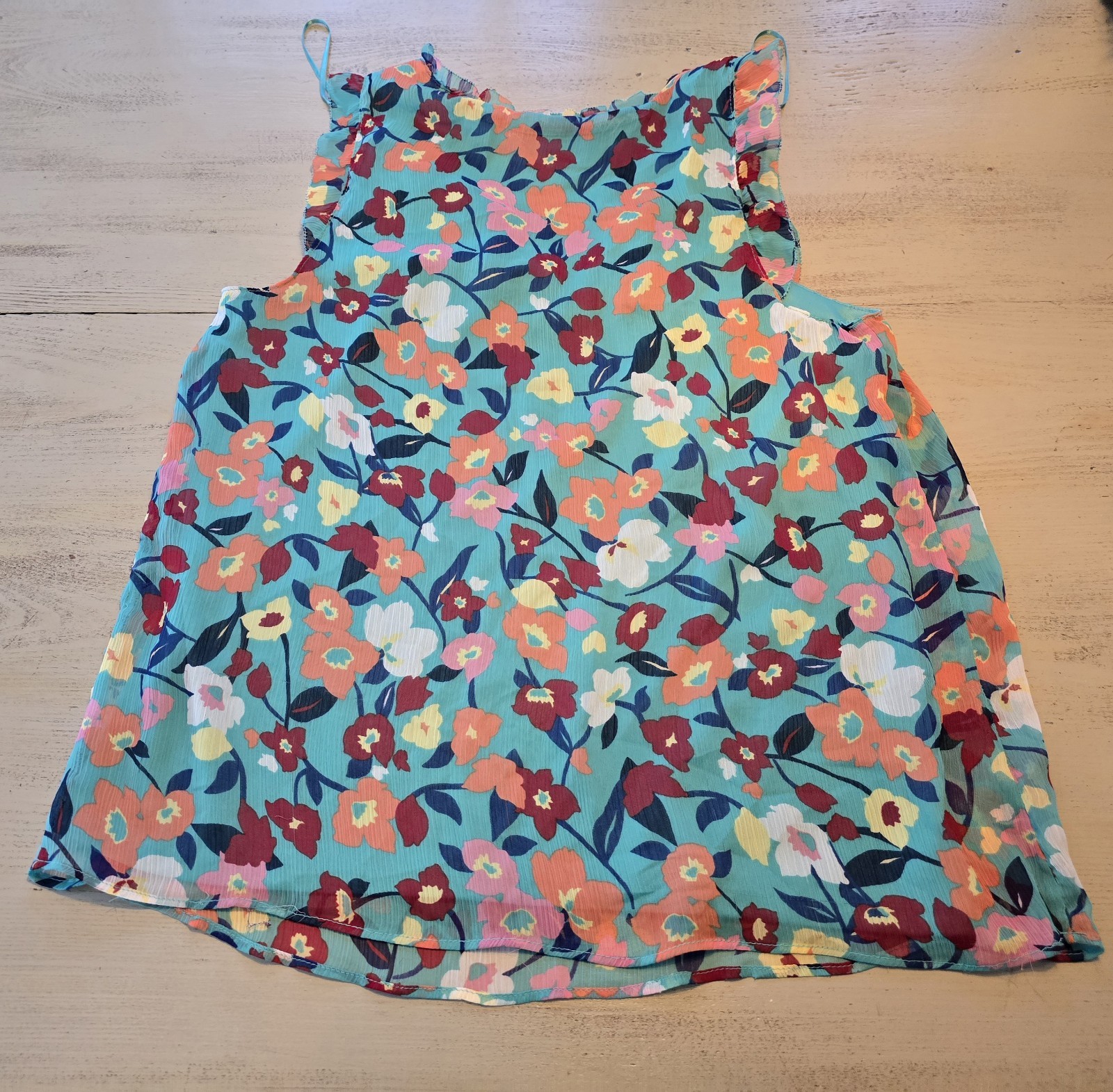 ELLE Sleeveless Floral Blouse Women’s XS, Sleeveless, Lined Multicolor