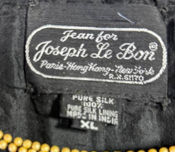 Joseph Le Bon Women’s Silk Long Slv Blouse with Black & Gold Sequins – Size: XL