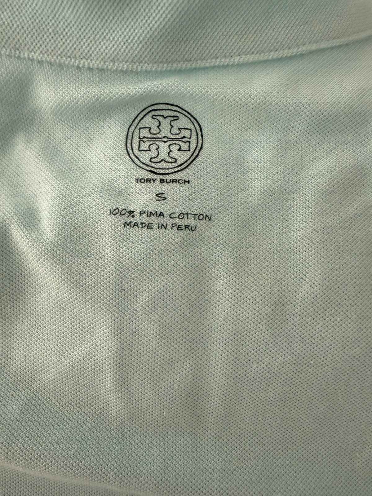 NEW TORY BURCH Romilly polo T-shirt Short sleeve Sizes S M L XL aqua green