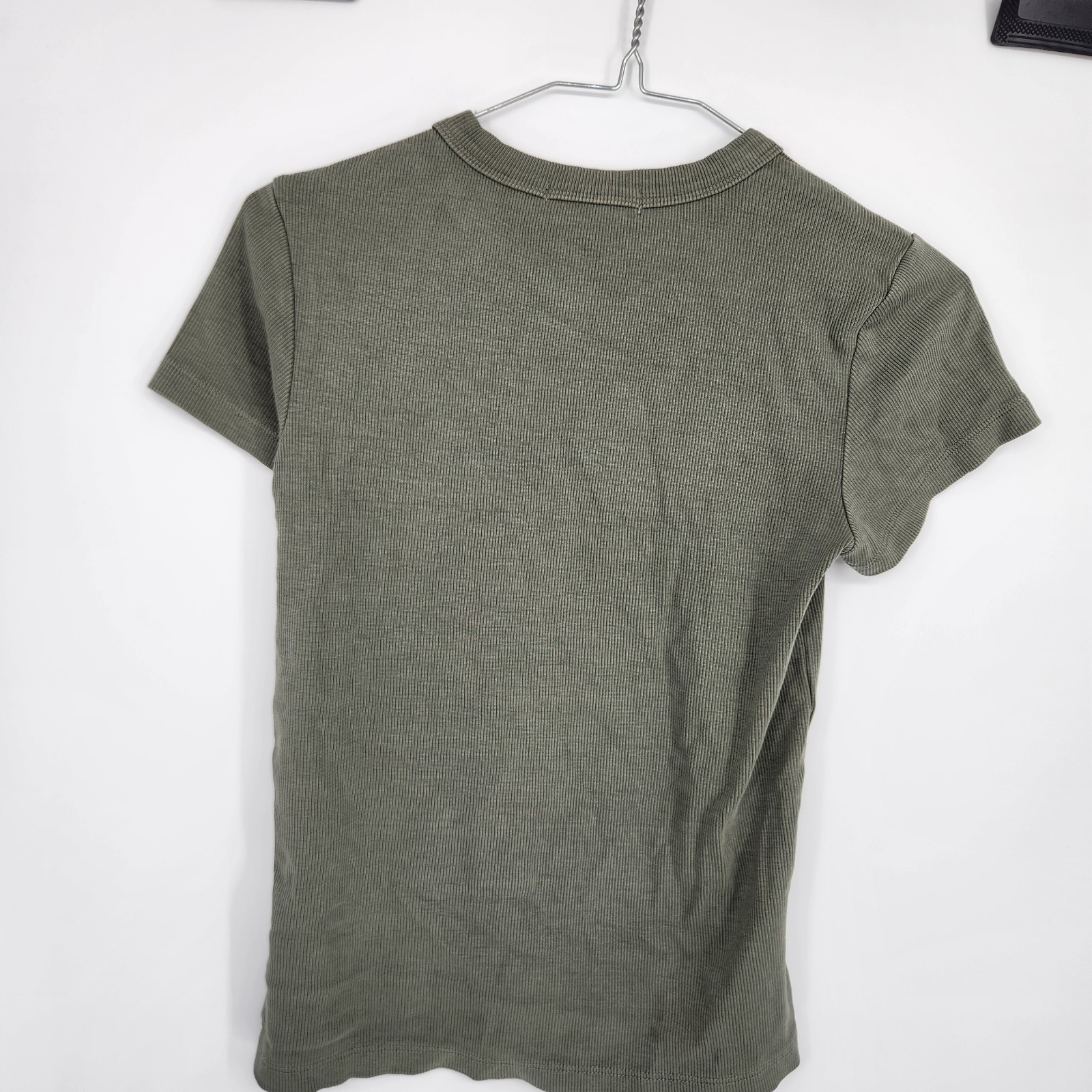 Marine Layer Dark Green Small Lexi Rib Sun In Crew Tee NWT