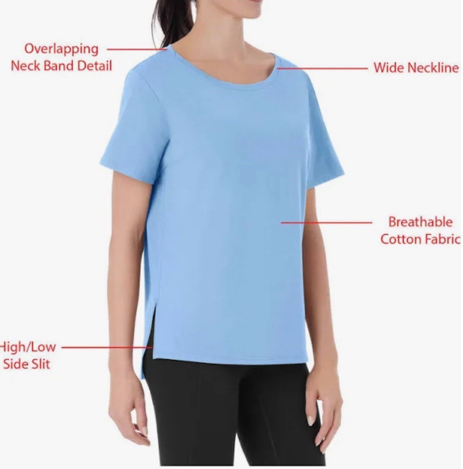 Member’s Mark Women’s Soft Short Sleeve Crewneck Tee Blue. Large.