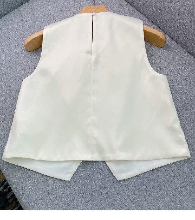 🎁🎁AUTHENTIC Sandro Women V-Neck Bow Satin Sleeveless Short Style Vest Tops SML