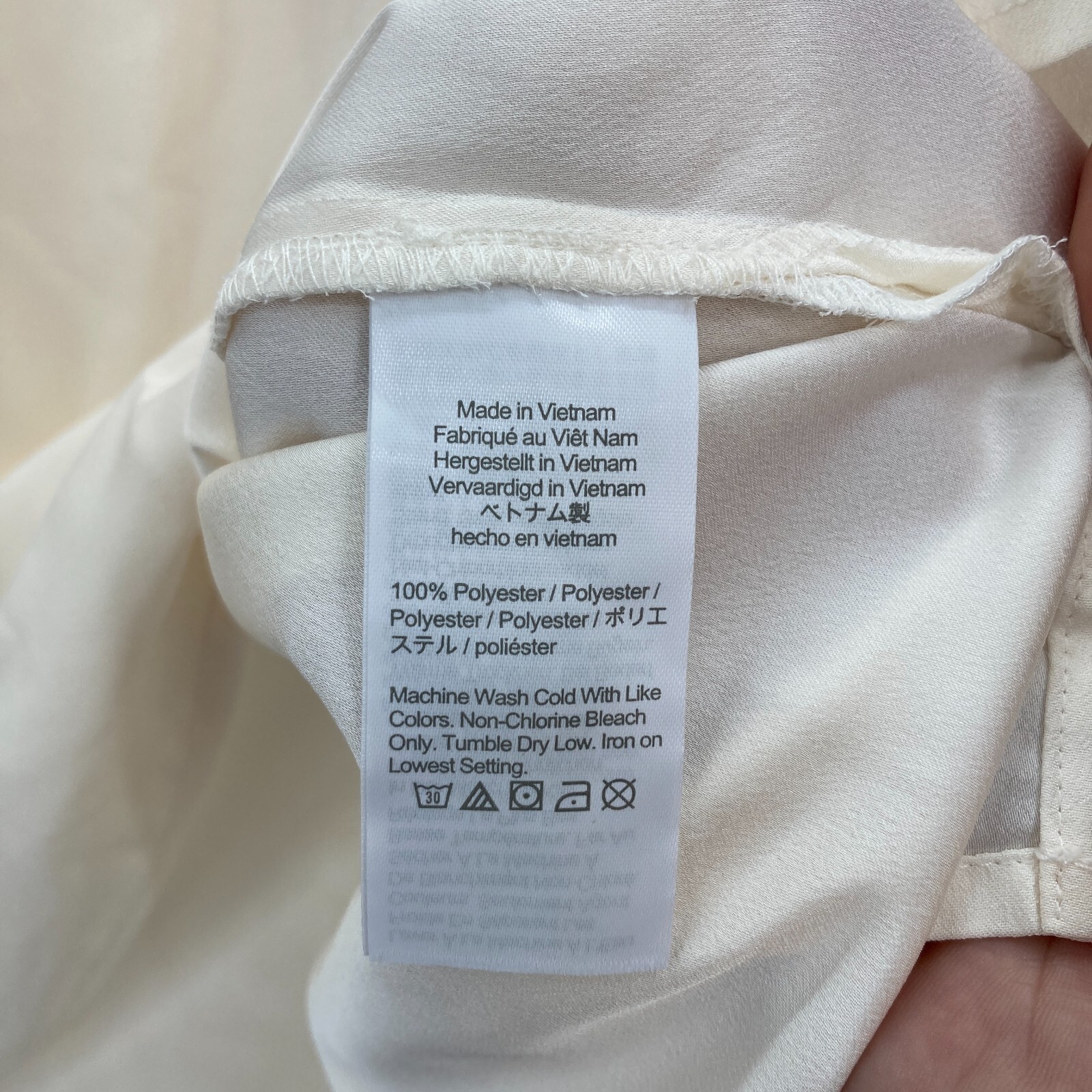 J.Crew Puff Sleeve Satin Back Crepe Top Women’s XLT Tall Ivory Keyhole Neckline