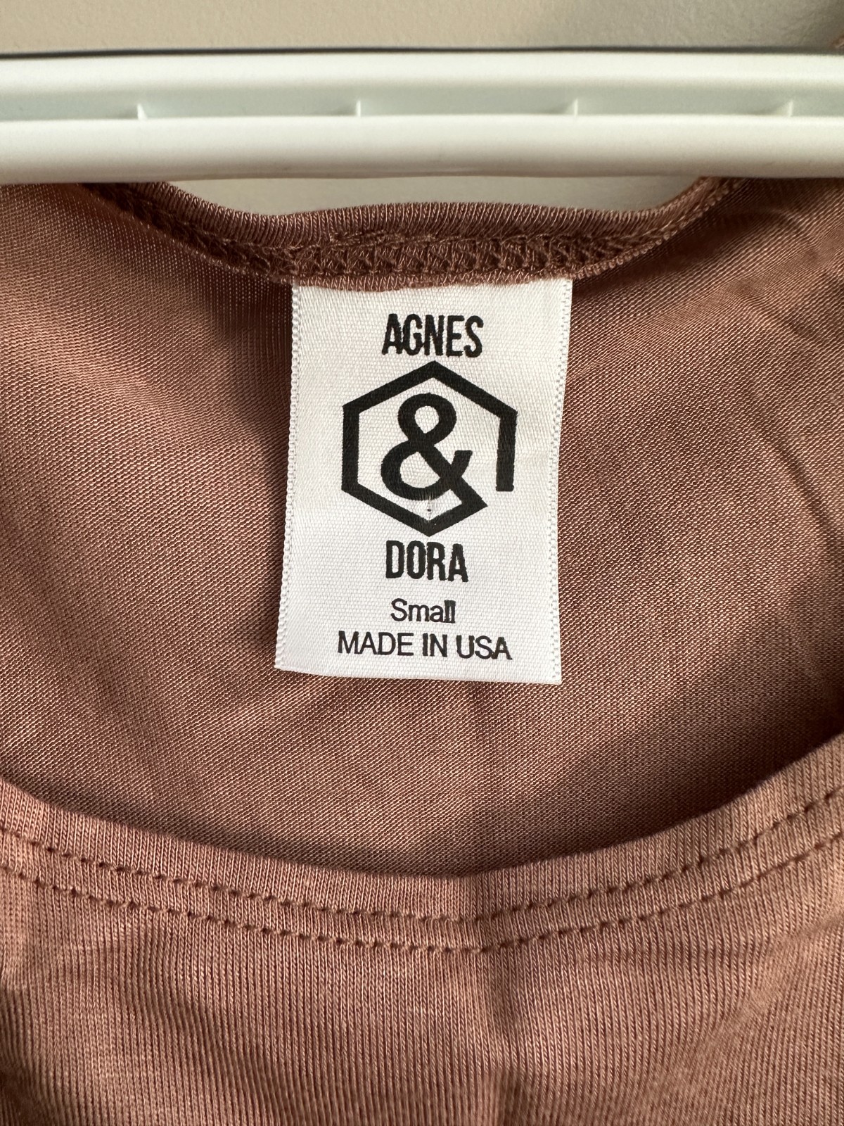 Agnes & Dora Dolman Shirt New Brown Taupe Mushroom Short Sleeve Size Small S EUC