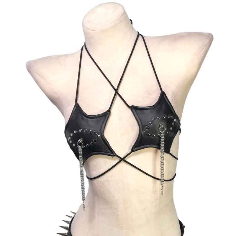 Goth Tops Punk Rock Clothes Vintage Grunge Emo Clothing Y2K Gothic Tank Spiked