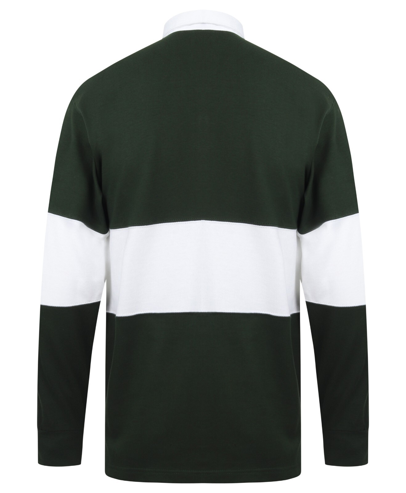 Striped Rugby Polo Shirt Mens Womens Long Sleeve Collared Cotton Top Front Row