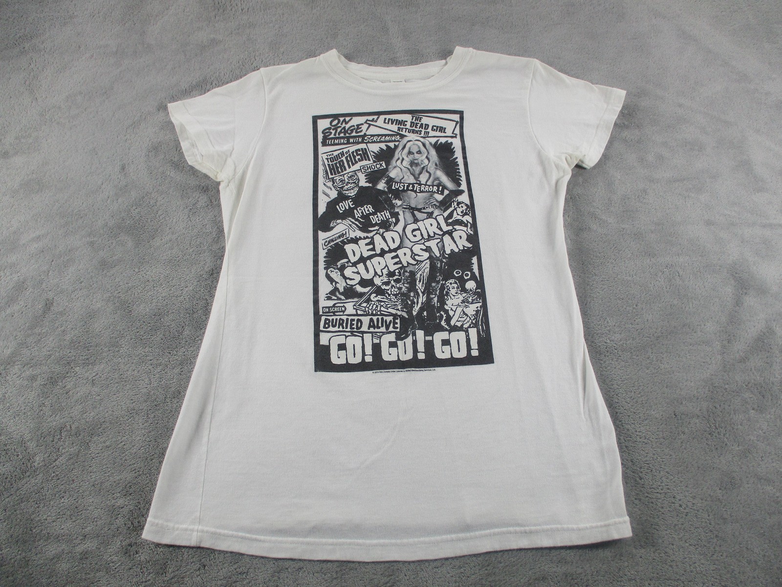Dead Girl Superstar Shirt Womens Large White Horror Rock Graphic Tultex Tee