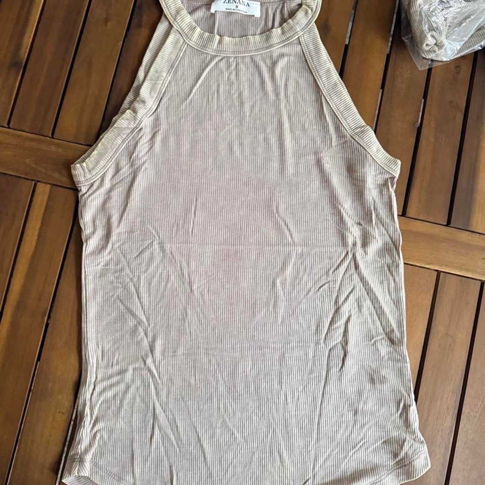 Zenana Women’s Tan and Cream Vest