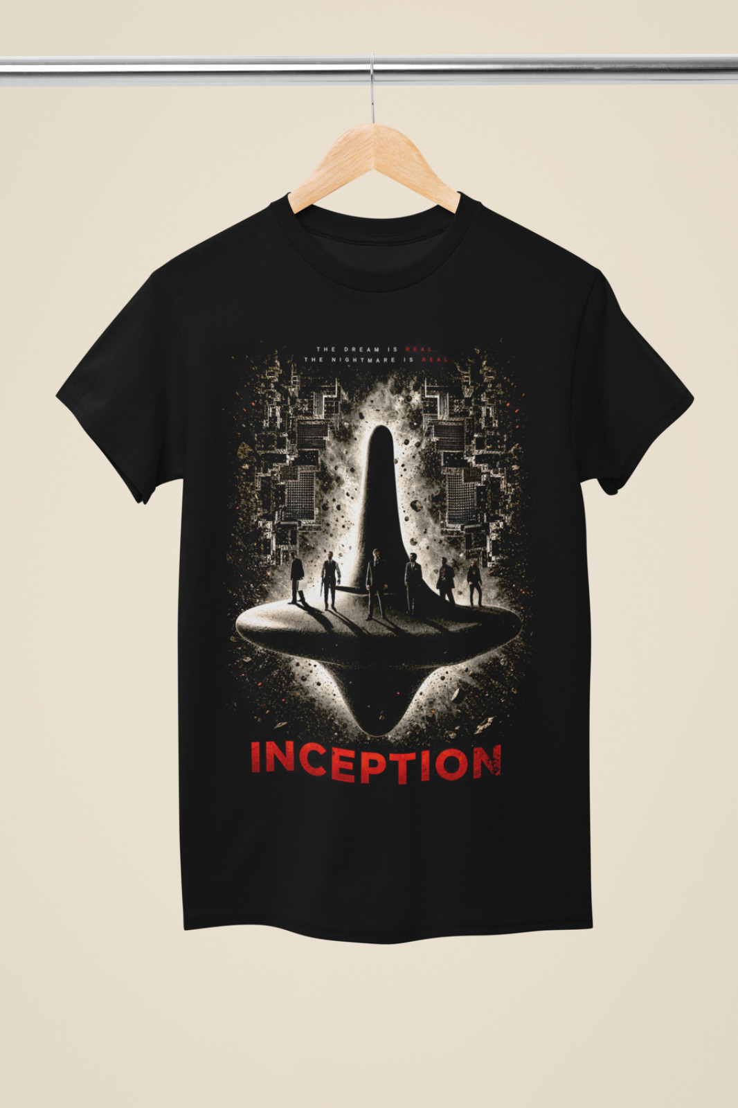Inspired by ‘Inception’ Movie Theme Black Unisex T-Shirt (MO 37)