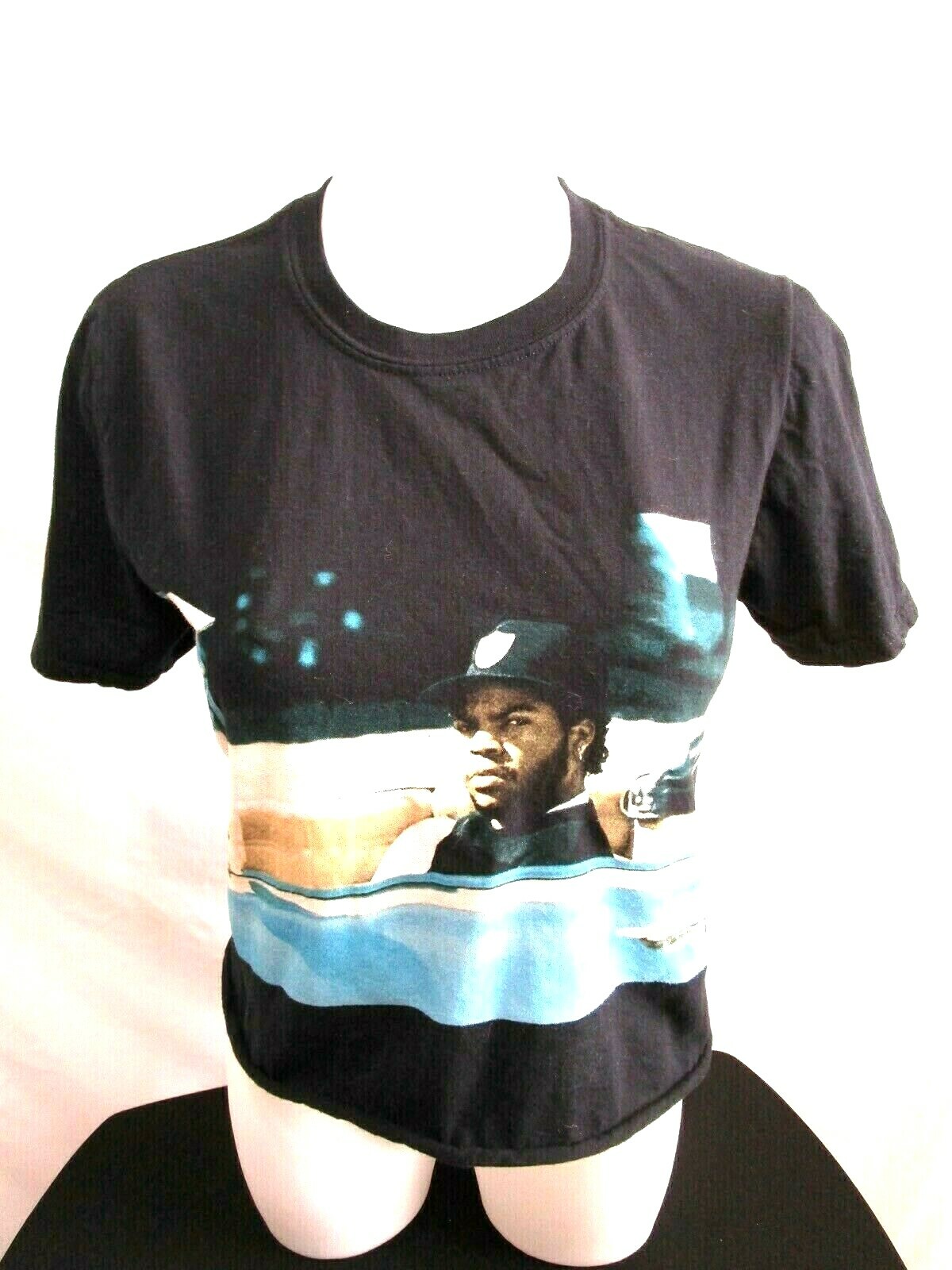 Ice Cube NWA 90’s Compton Hip Hop Black Cropped Womens T Shirt Sz S