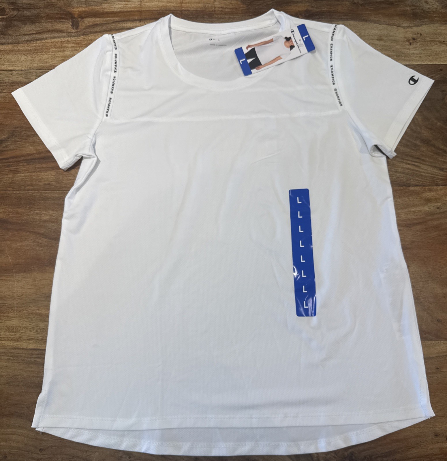 Champion Elite Women’s T-Shirt Short Sleeve Gym Running Active In White Size L