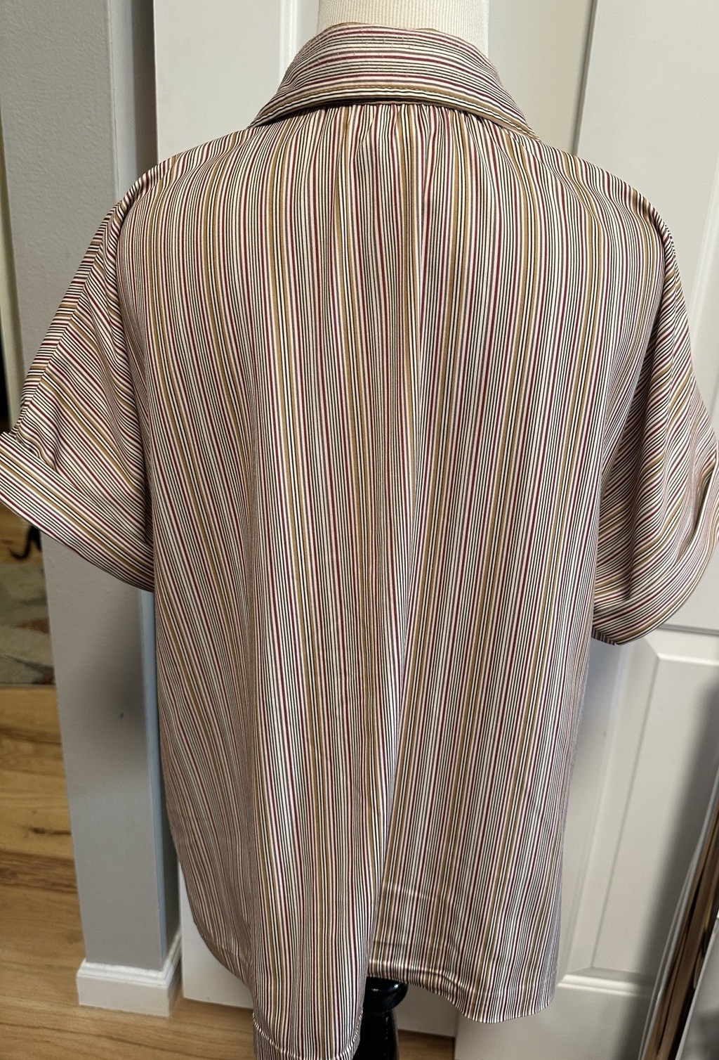 Jack Winter Knitsport Vintage Button Up Collard earth tones Stripes 18
