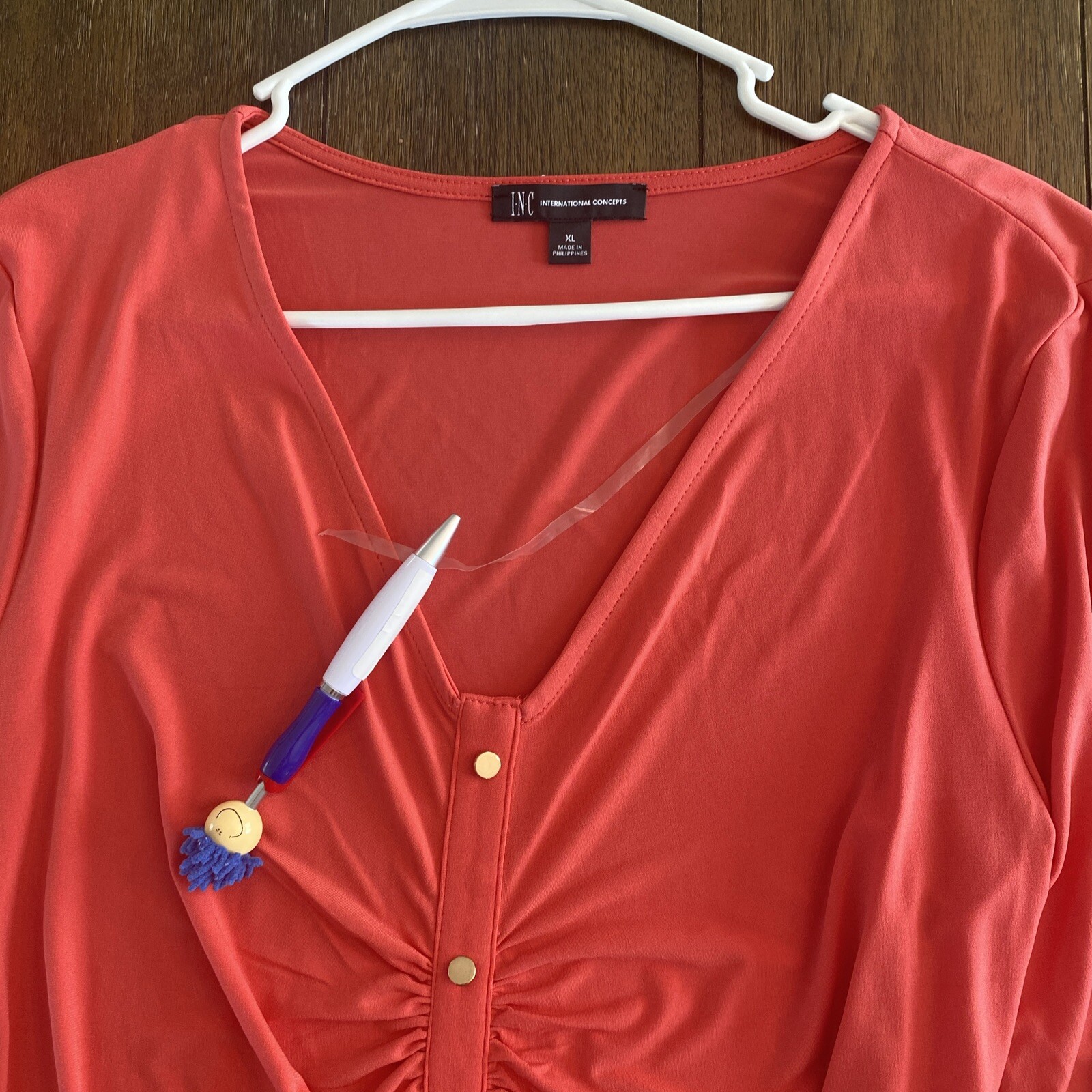 Blusa Para Mujer Manga Larga Casual Ligera Con Botones XL INC International