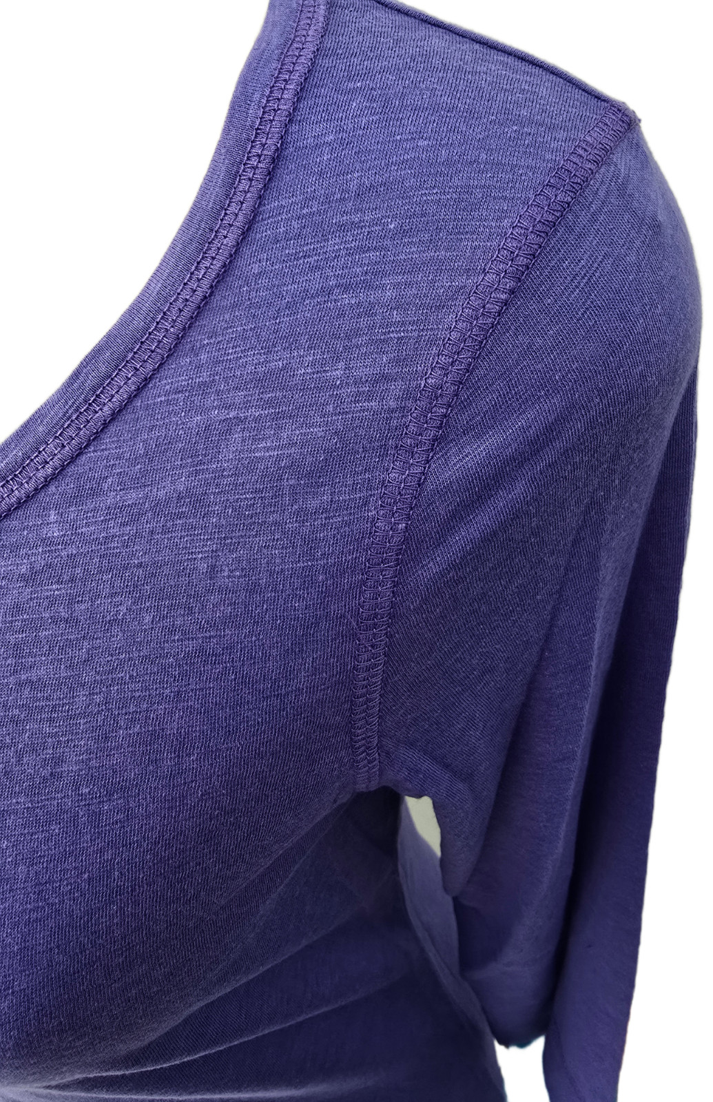 M&S Stretchy Top Indigo 3/4 Sleeve Purple Red Size 6 8 10 12 14 16 18 Base Layer