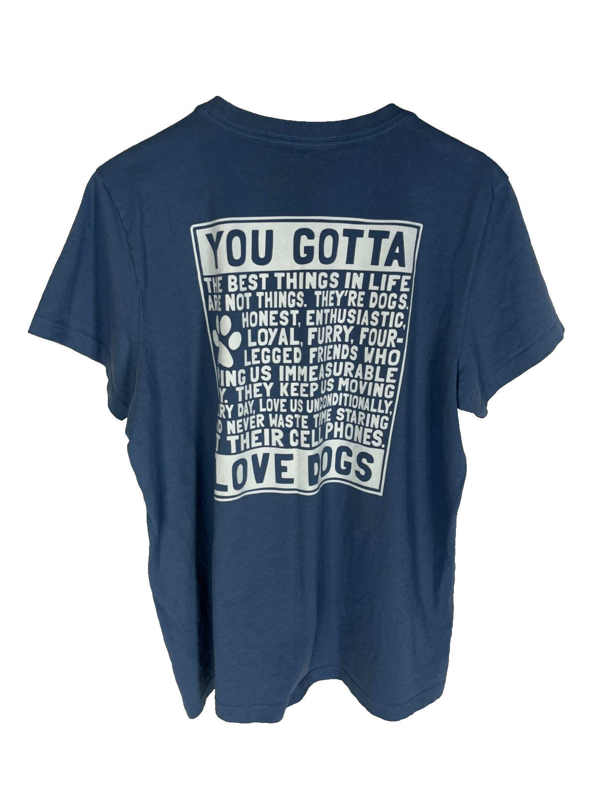 Life Is Good T-Shirt Women’s BLUE Love Dogs Short Sleeve Crusher Tee XL