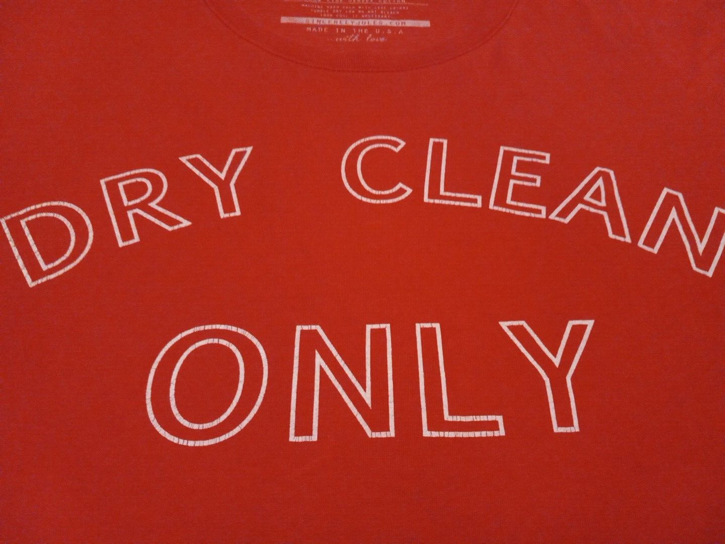 Women’s Large Baggy Fit Sincerely Jules Pink Dry Clean Only Spellout T Shirt Top
