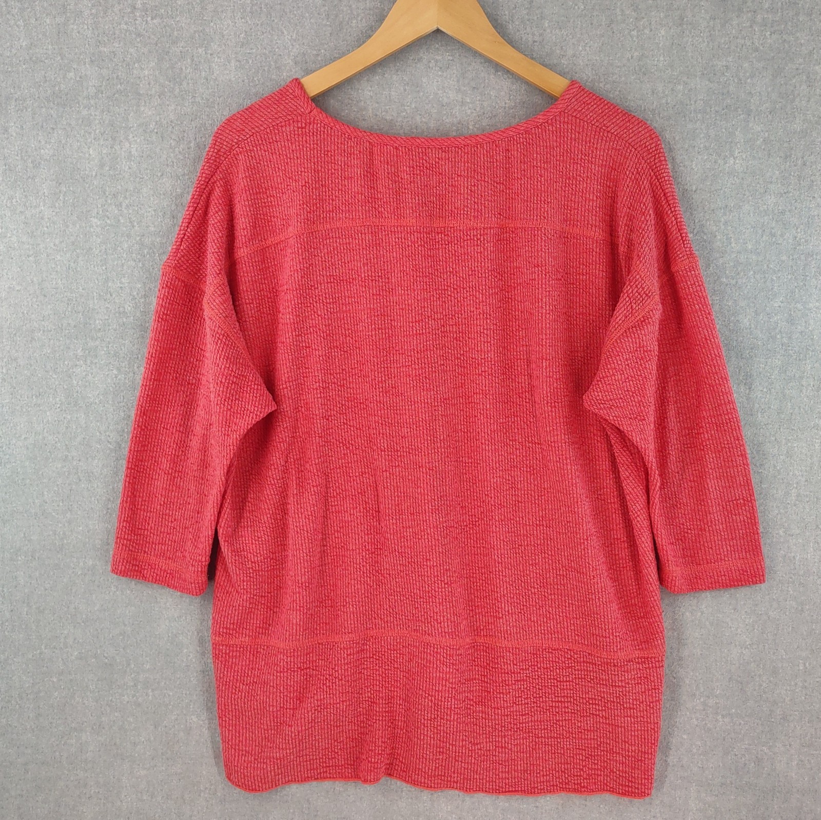 SnoSkins Top Medium Coral Red Thermal Dolman Pullover Cozy Outdoor Cabin Chic US