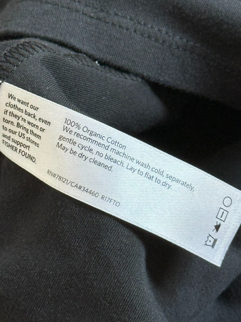 EUC Eileen Fisher short sleeve 100% organic cotton t-shirt black size SP