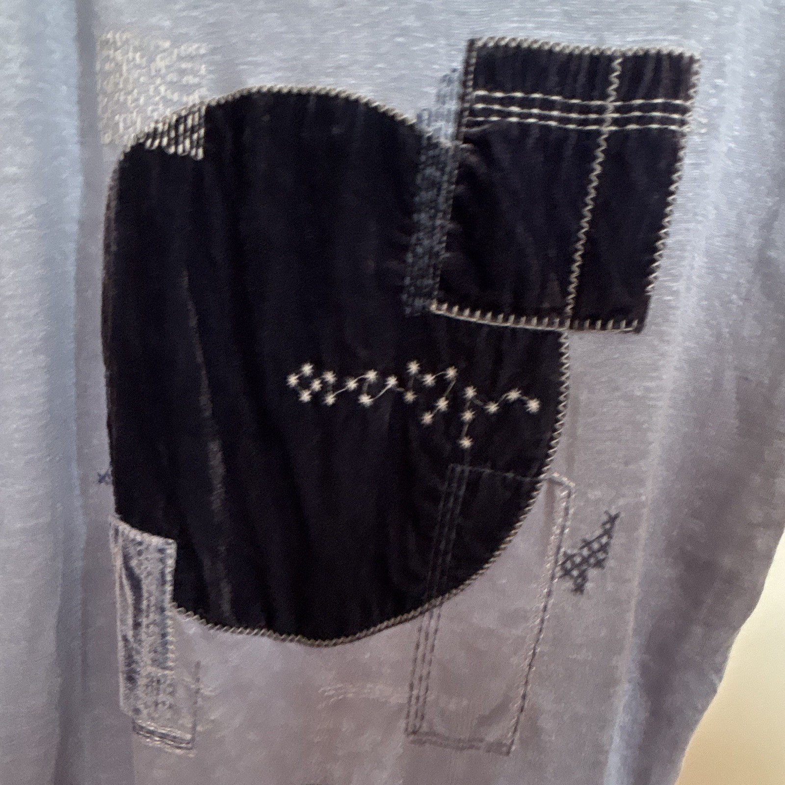 Anthropologie Akemi + Kin Women’s XL Blue 100% Linen Scoop Neck Pullover Tee