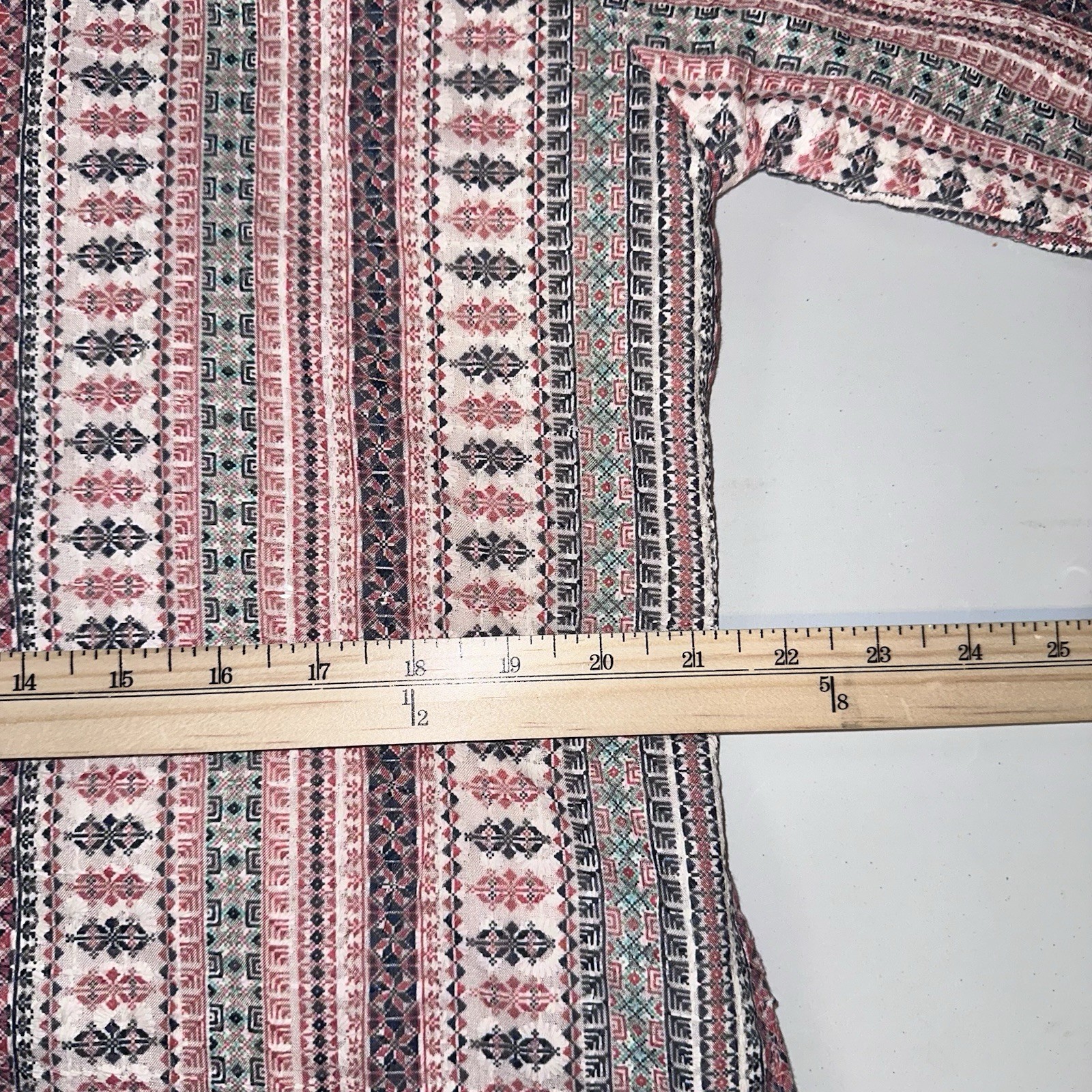 Tunic Top Sz 40 (M) Indian Traditional Kurta Long Blouse Long Sleeve Lined EUC