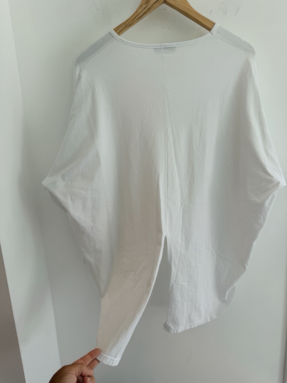 SAGA White Cotton Hi Lo High Low Dramatic Tuxedo Tails Tunic Top S M L XL OSFA