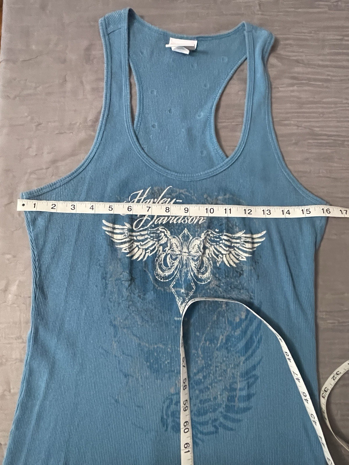 HARLEY-DAVIDSON Blue Pullover Racerback Tank Shirt XL Logo Smoky Mountain TN