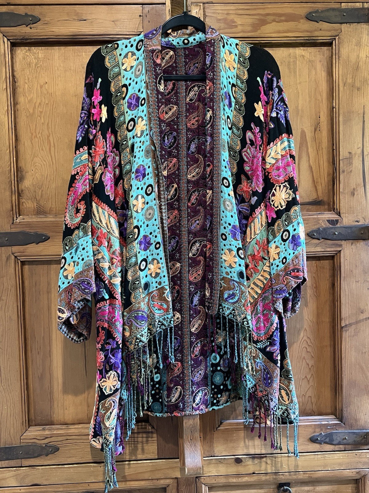 Kaftan Kimono Topper Cover Up Boho Embroidered – GREAT COLORS – Excellent
