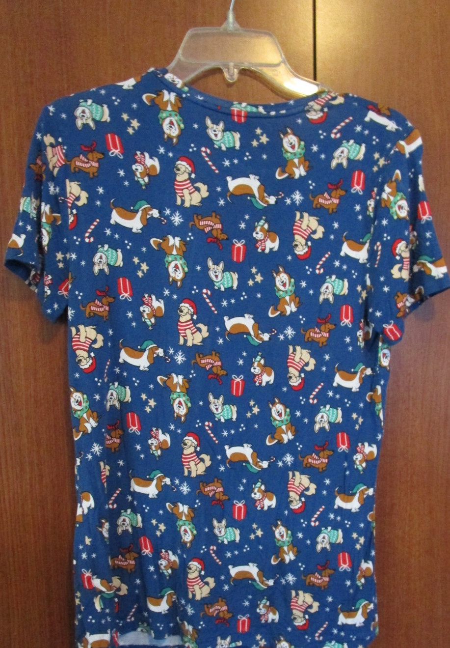 Celebrate Together Christmas Dog Tee Top Medium Rayon Spandex Bust 37 Length 26