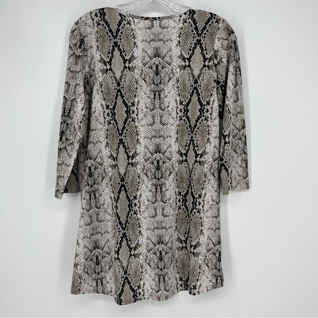 NWT Honeyme Snake Animal Print Twist Tie Front High Low Size Small Casual Tunic