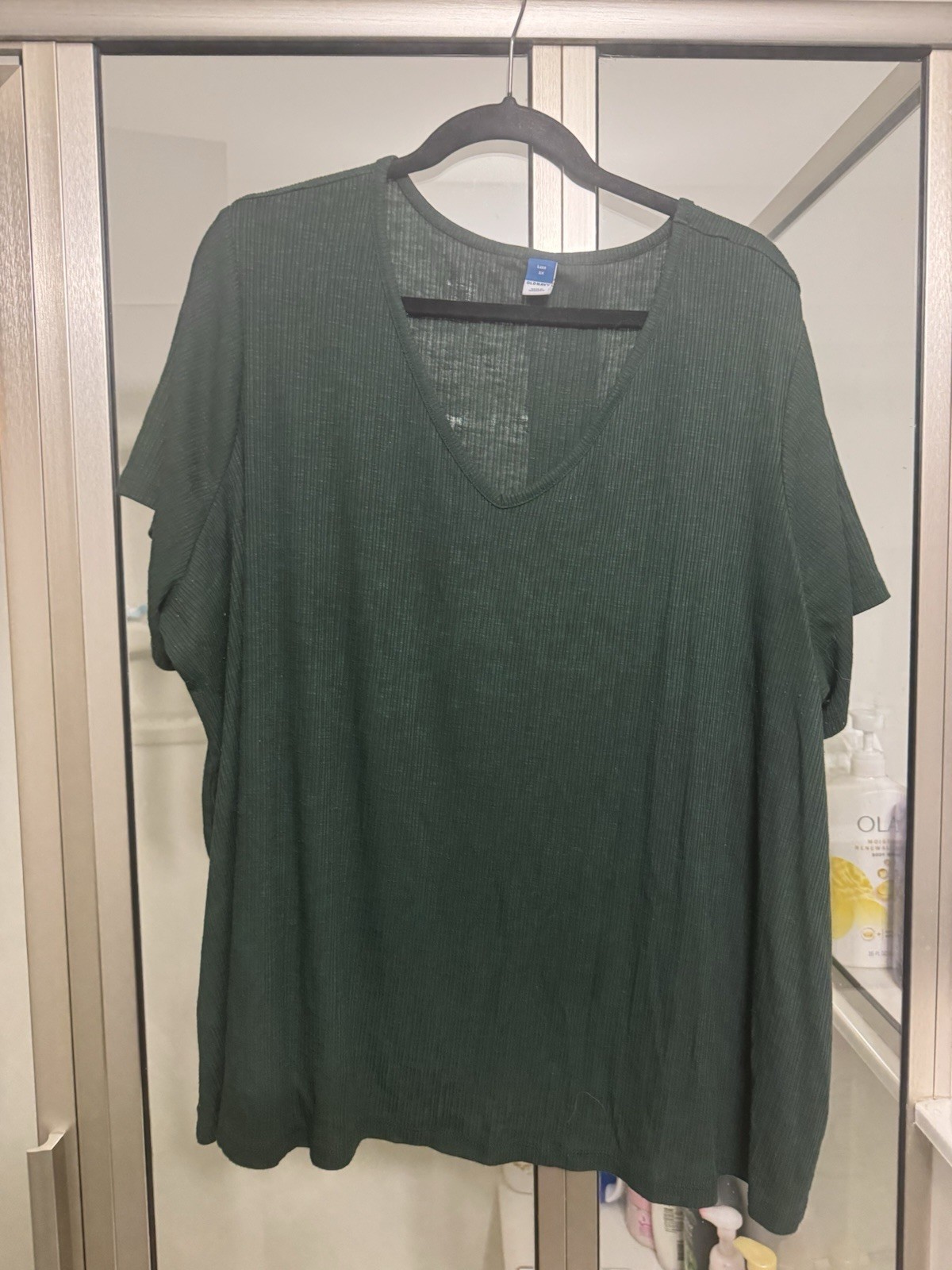 OLD NAVY Women’s EveryWear V- Neck Slub-Knit T-Shirt-Dark Green-PLUS Size 3X