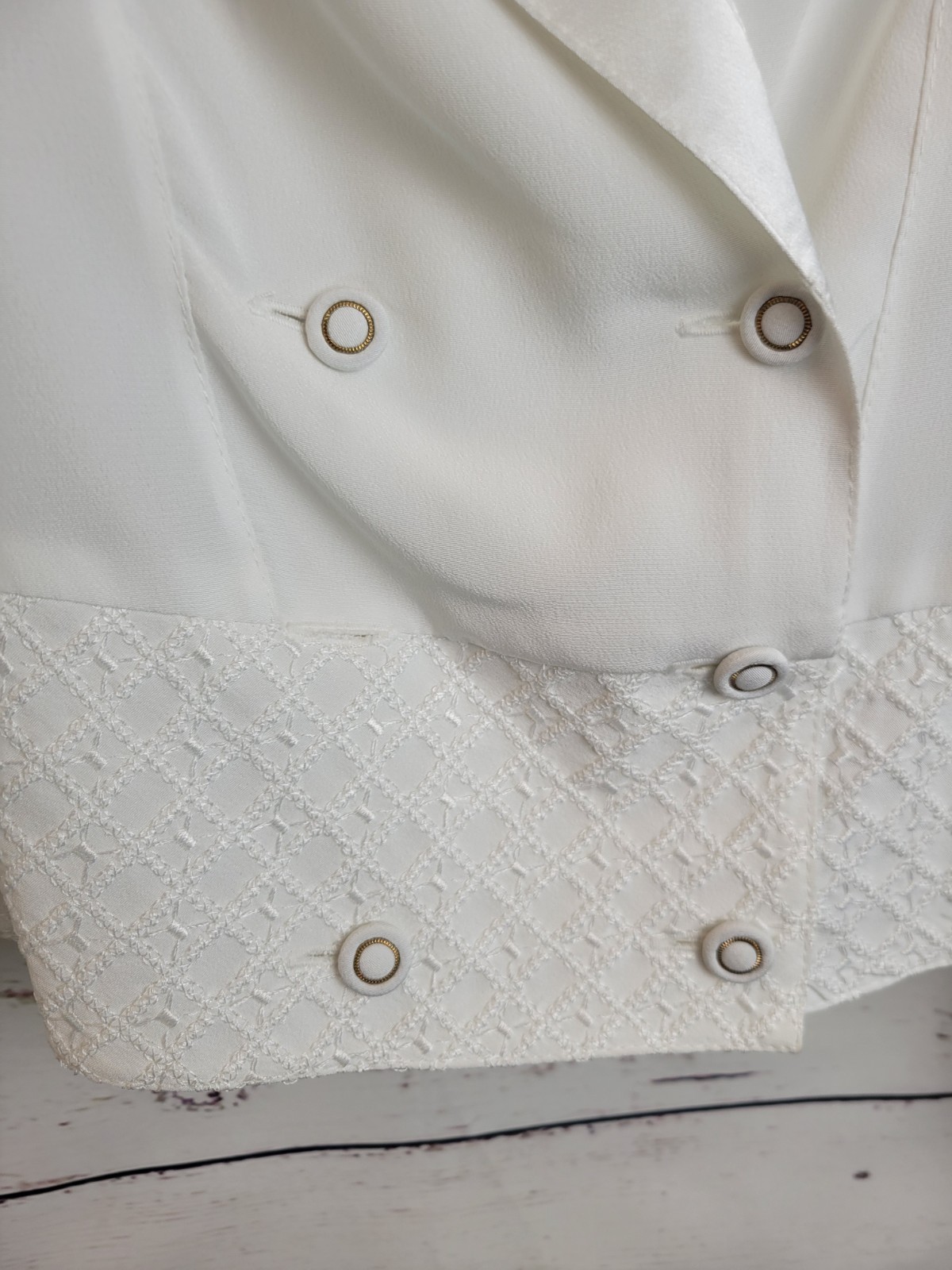 NWT Vintage Jeremy D White Double Breasted Dress Suit Blouse Women’s Size 38