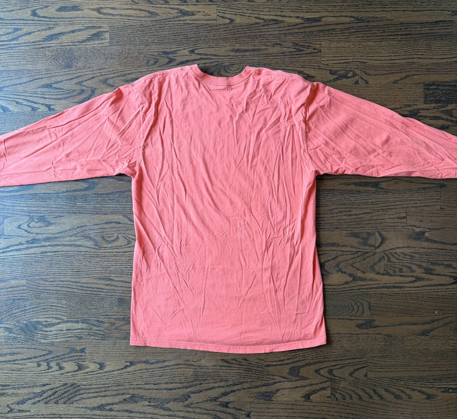 Stüssy Coral Long-Sleeve Shirt with Stacked velvet textured Logo Graphics
