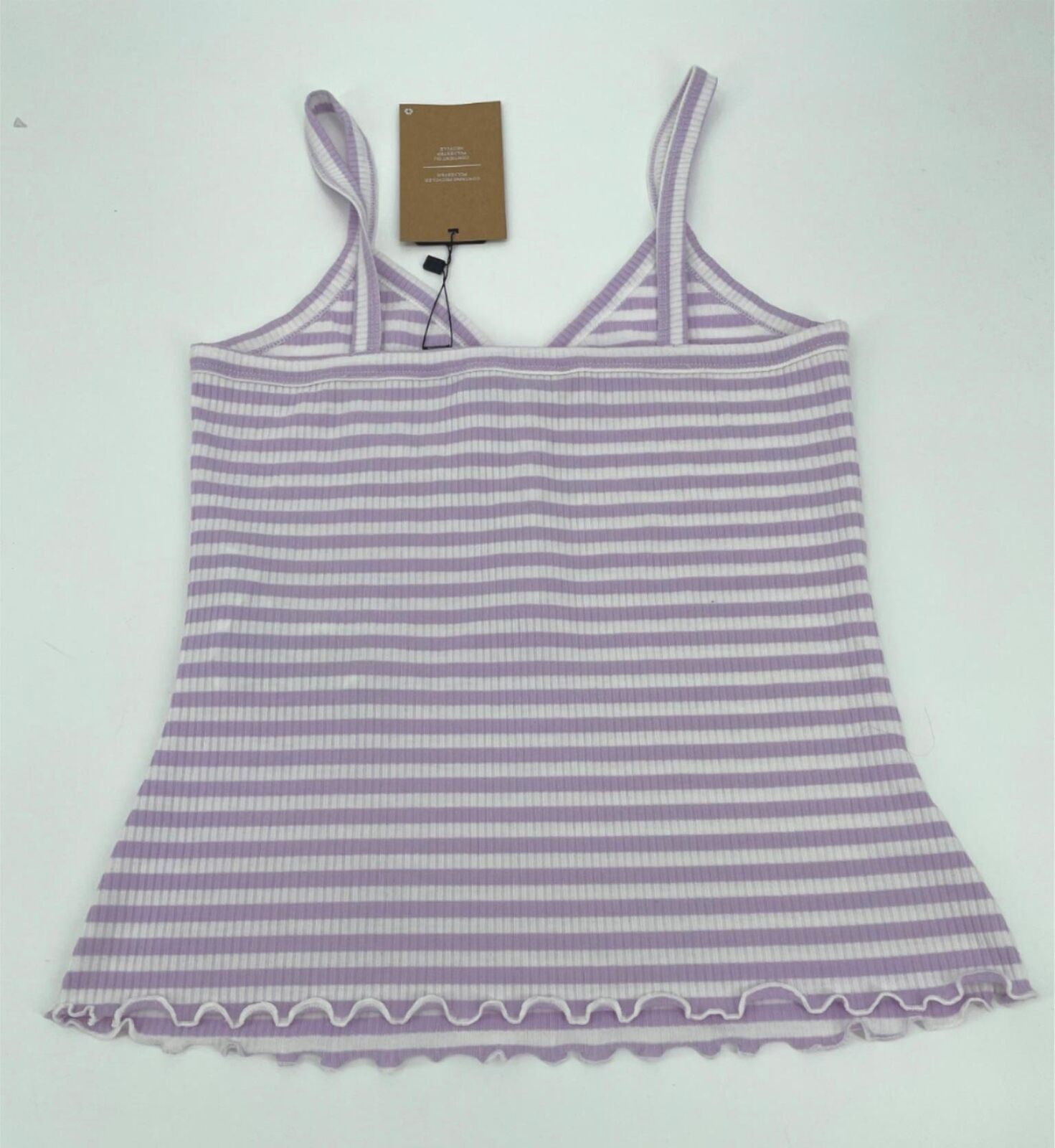 Vero Moda Top V Neck Ribbed Purple White Stripes Women Sz S NEW NWT N50