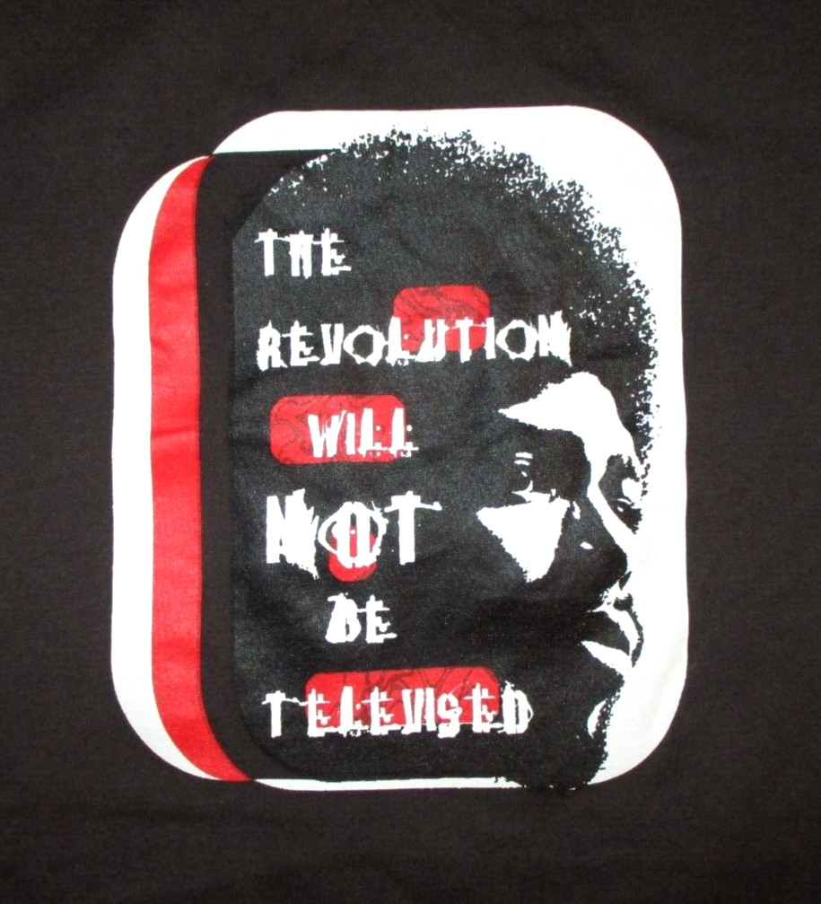 REVOLUTION WILL NOT BE TELEVISED GIL SCOTT HERON T SHIRT Civil Rights Womens LG
