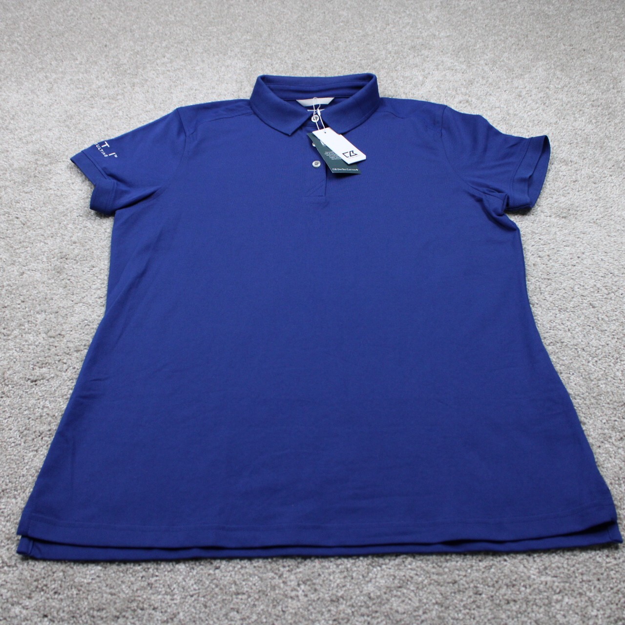 Cutter & Buck Polo Shirt NWT Womens XL Blue CB DryTec Cotton+ S/S Pullover