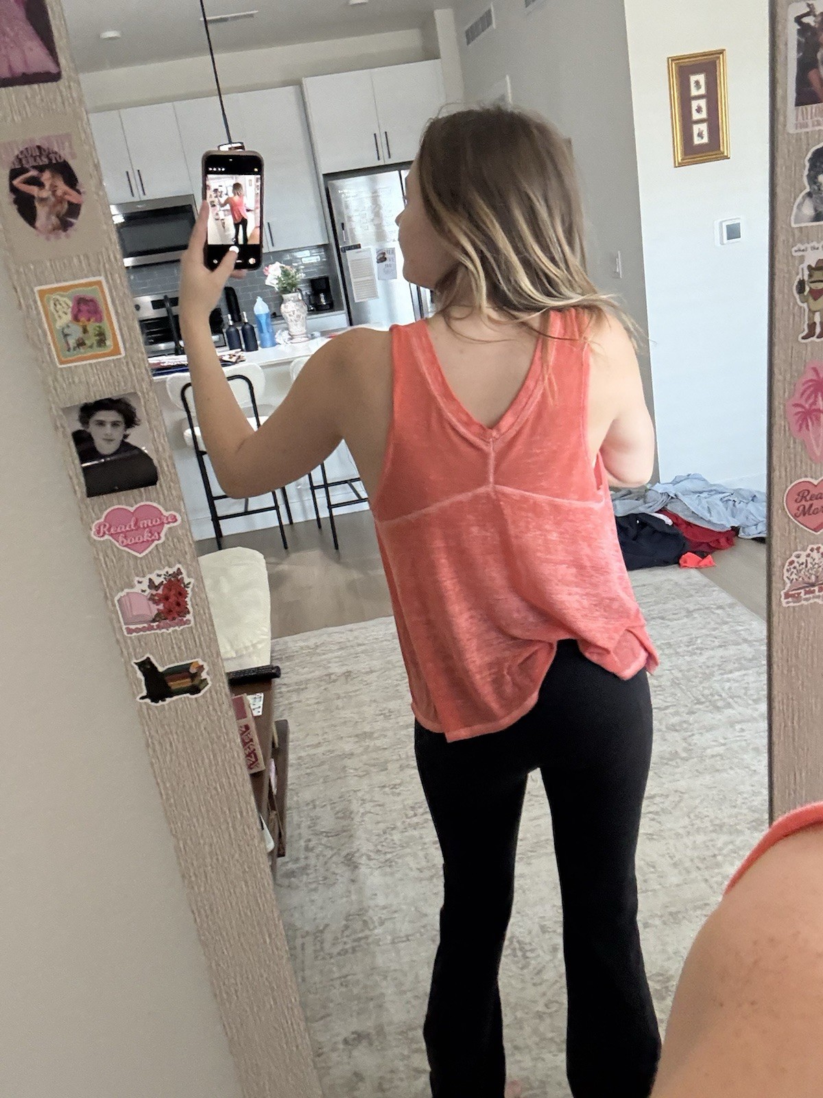 Live the Process Women’s S/P Orange Solid Knit V-Neck Sleeveless Raw Hem Tank
