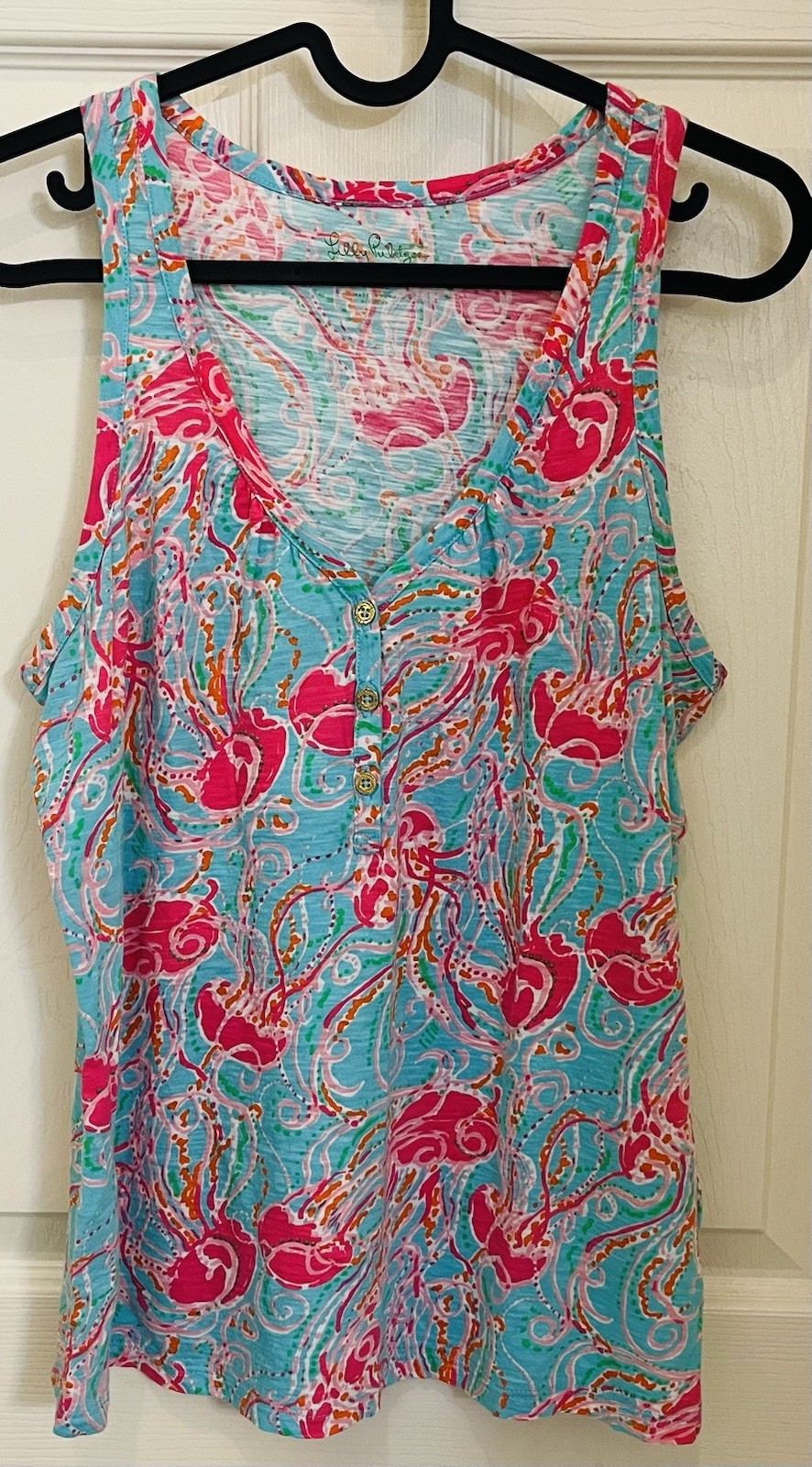 Lilly Pulitzer Jellies Be Jammin’ Sleeveless Tank Top Nautical Jellyfish Small