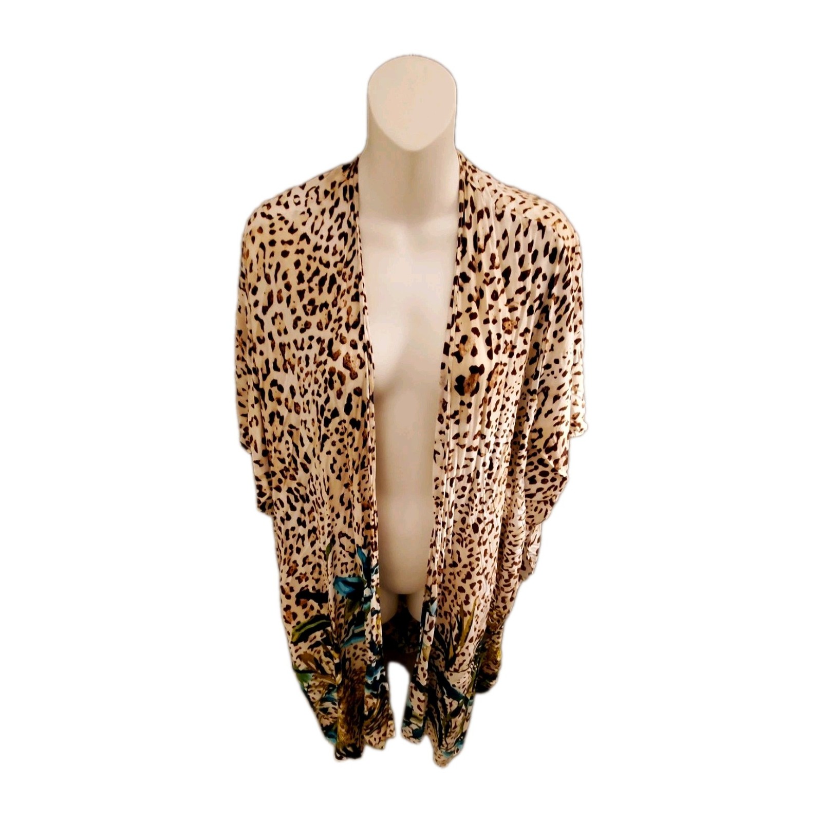 Chicos O/S Ruana/Kimono Animal Print Duster Excellent Condition. Nice Piece.