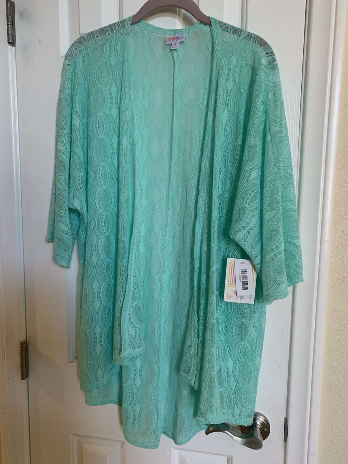 LuLaRoe Lindsay Aqua Lace Women’s Cardigan Style Kimono