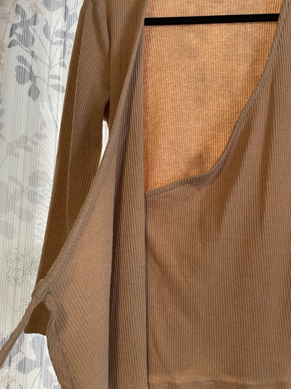 Old Navy Tan Faux Wrap 3/4 Sleeve Top Super Soft Size Large