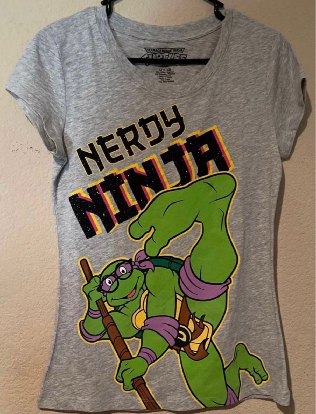 NEW Nerdy ninja TMNT juniors Large t-shirt – Teenage Mutant Ninja Turtles Tee